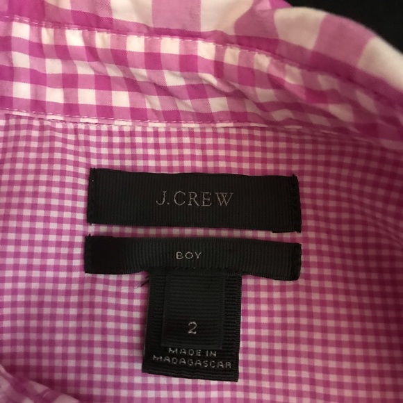 J Crew Boy Fit Gingham Cocktail Boyshirt - Picture 5 of 7